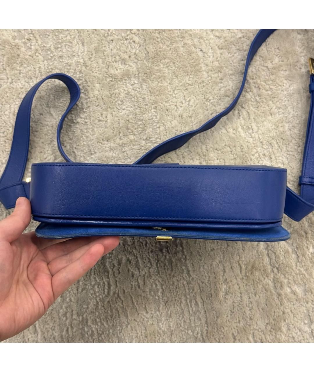 SAINT LAURENT Синяя кожаная сумка через плечо, фото 6