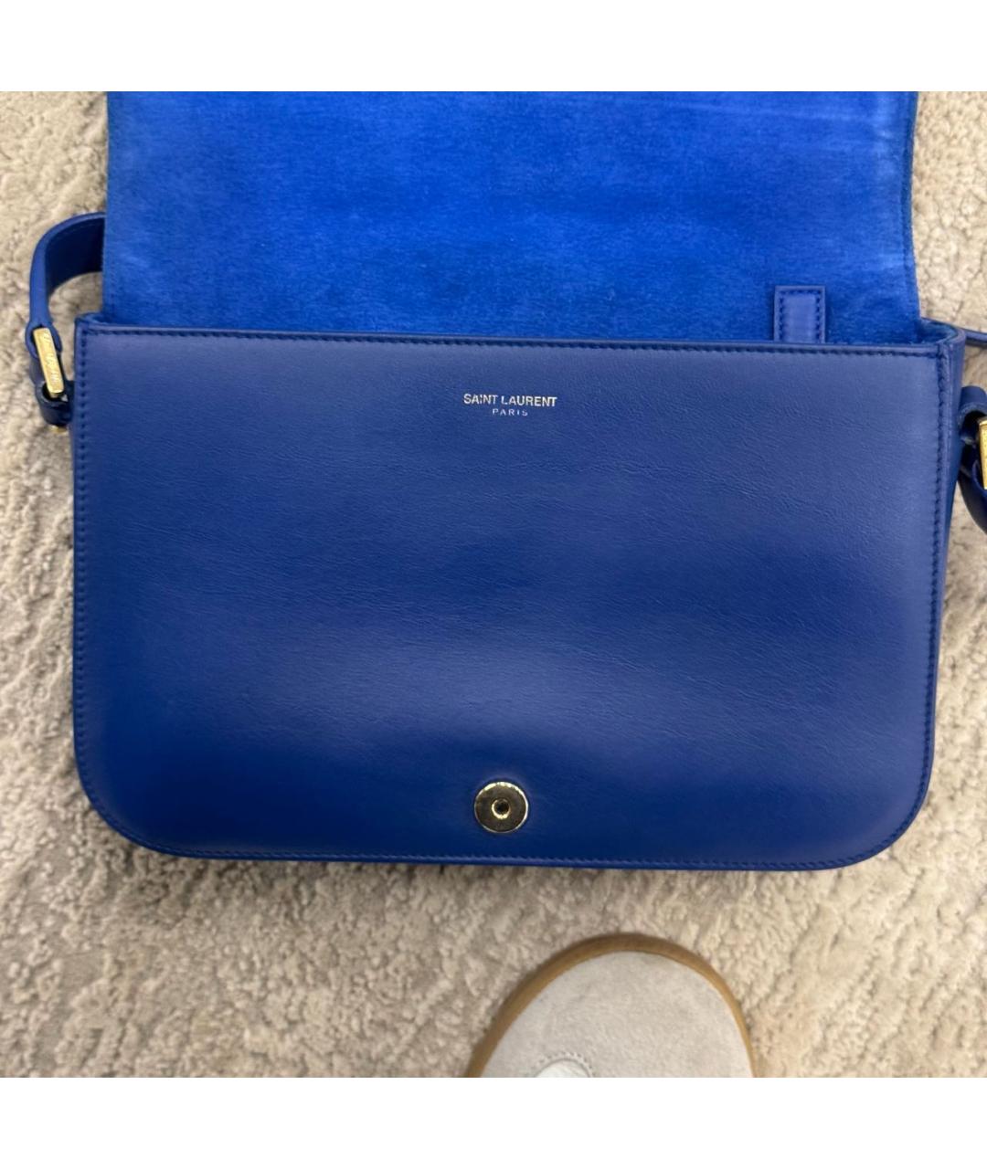 SAINT LAURENT Синяя кожаная сумка через плечо, фото 8