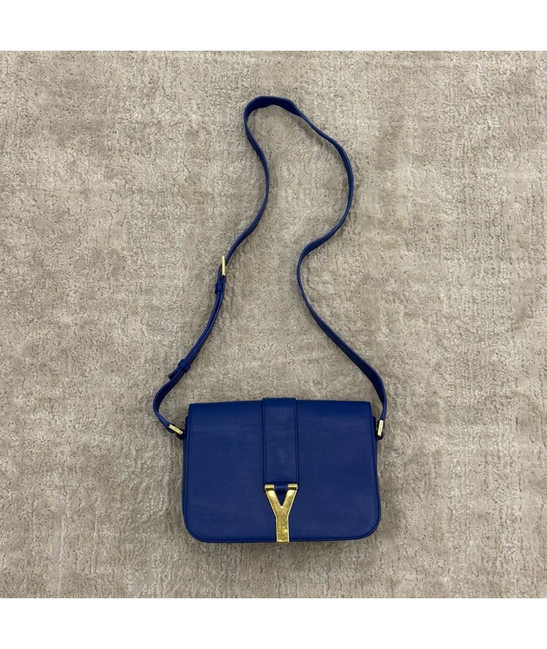 SAINT LAURENT Синяя кожаная сумка через плечо, фото 9