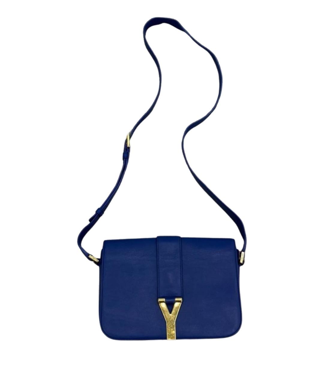 SAINT LAURENT Синяя кожаная сумка через плечо, фото 1
