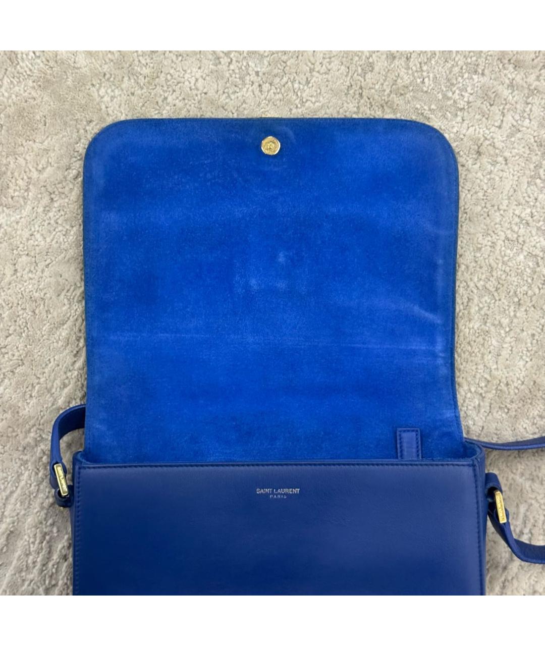 SAINT LAURENT Синяя кожаная сумка через плечо, фото 7