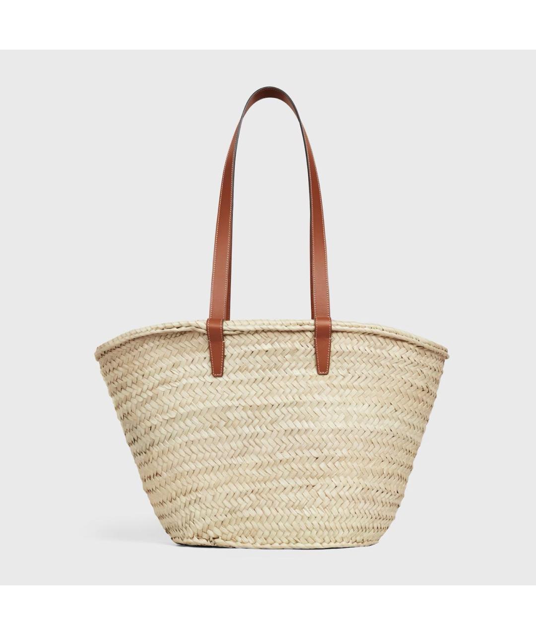 CELINE Бежевая пелетеная пляжная сумка, фото 2