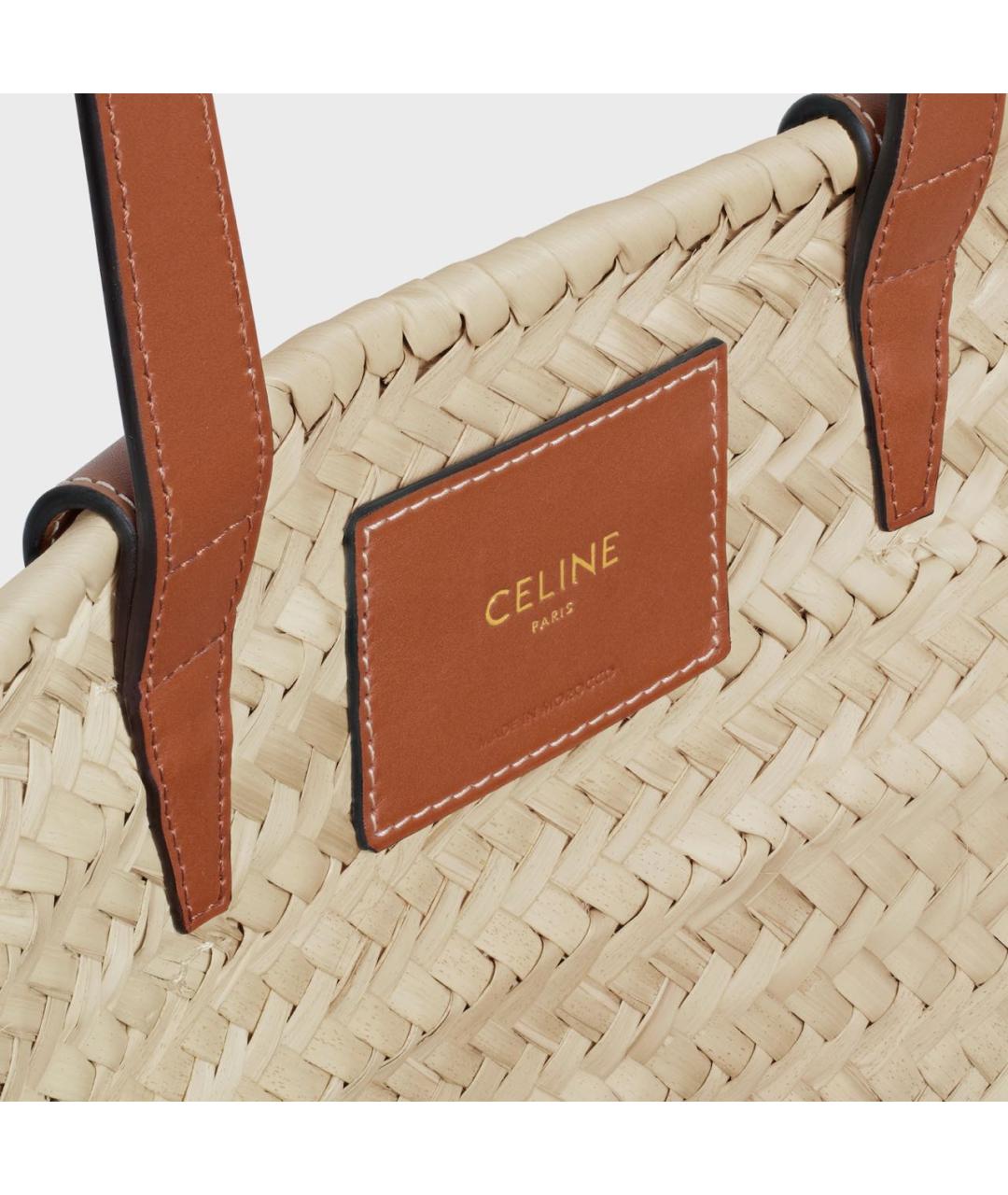 CELINE Бежевая пелетеная пляжная сумка, фото 7