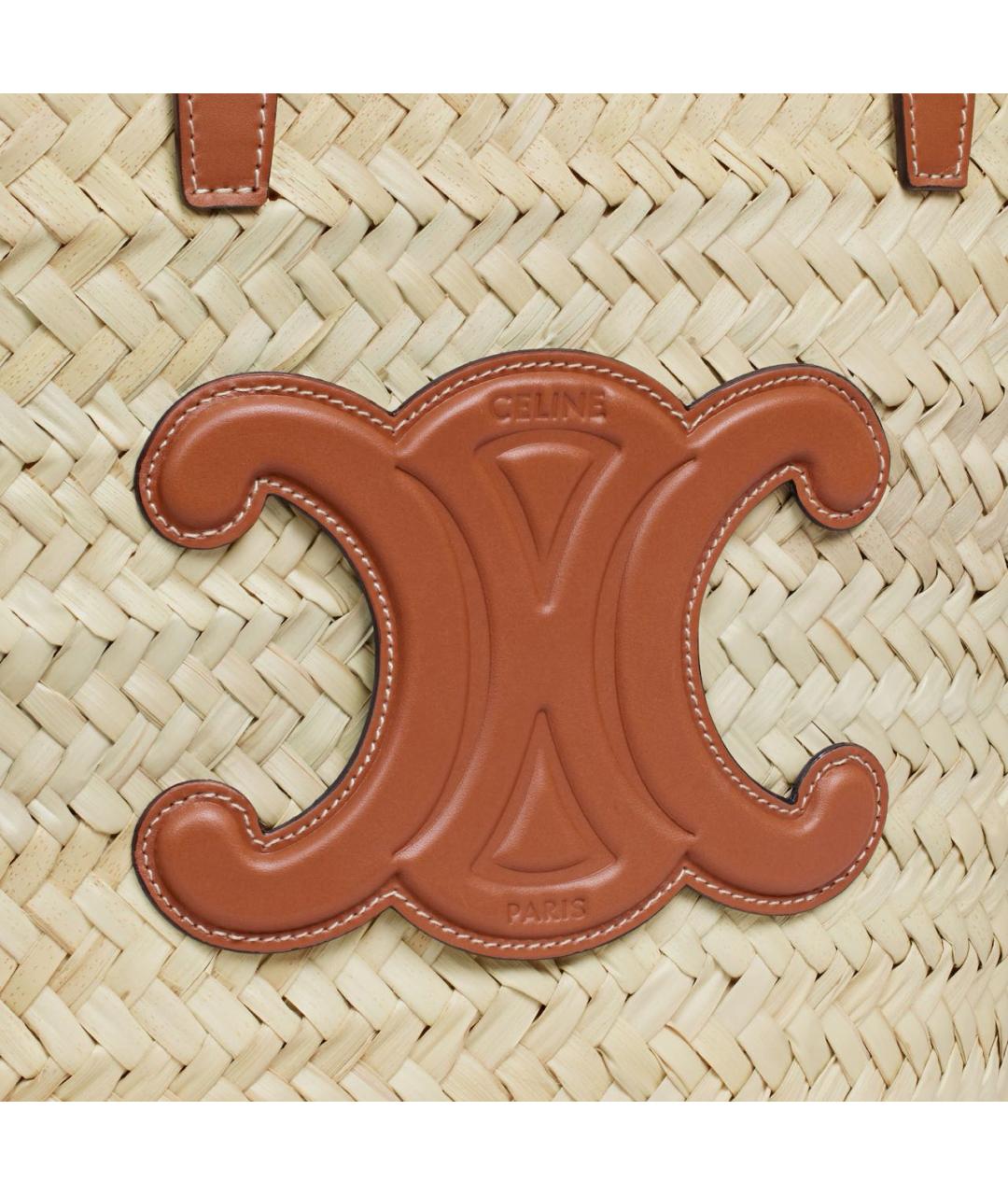 CELINE Бежевая пелетеная пляжная сумка, фото 6