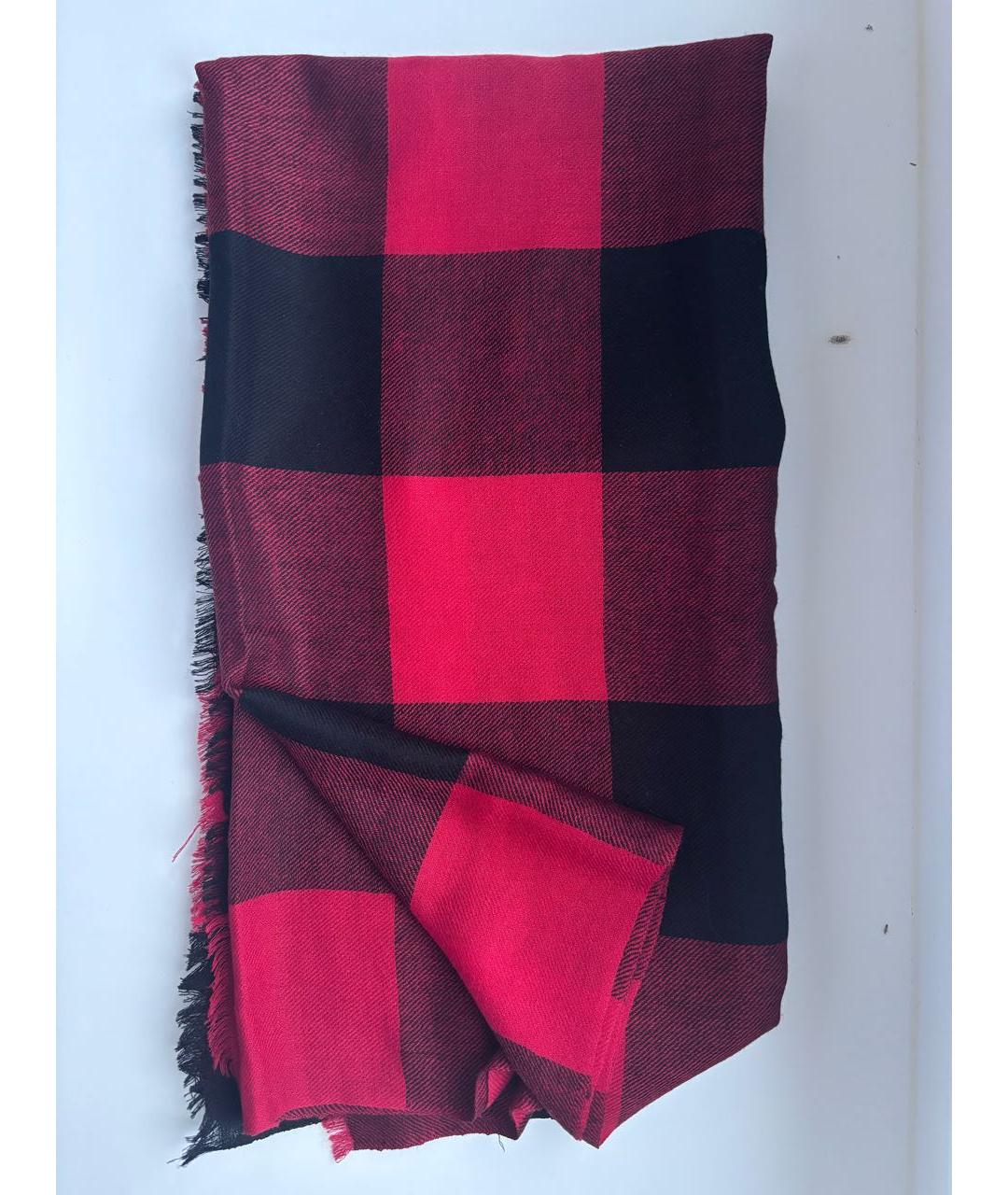 SANDRO Красный шерстяной шарф, фото 4