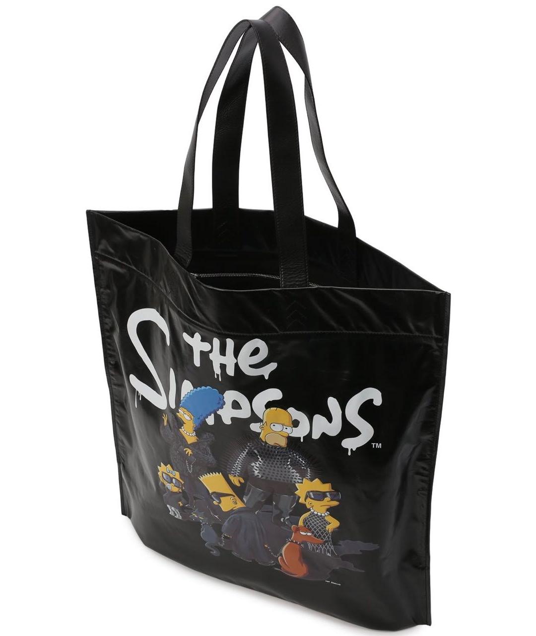 BALENCIAGA Черная кожаная сумка тоут, фото 3