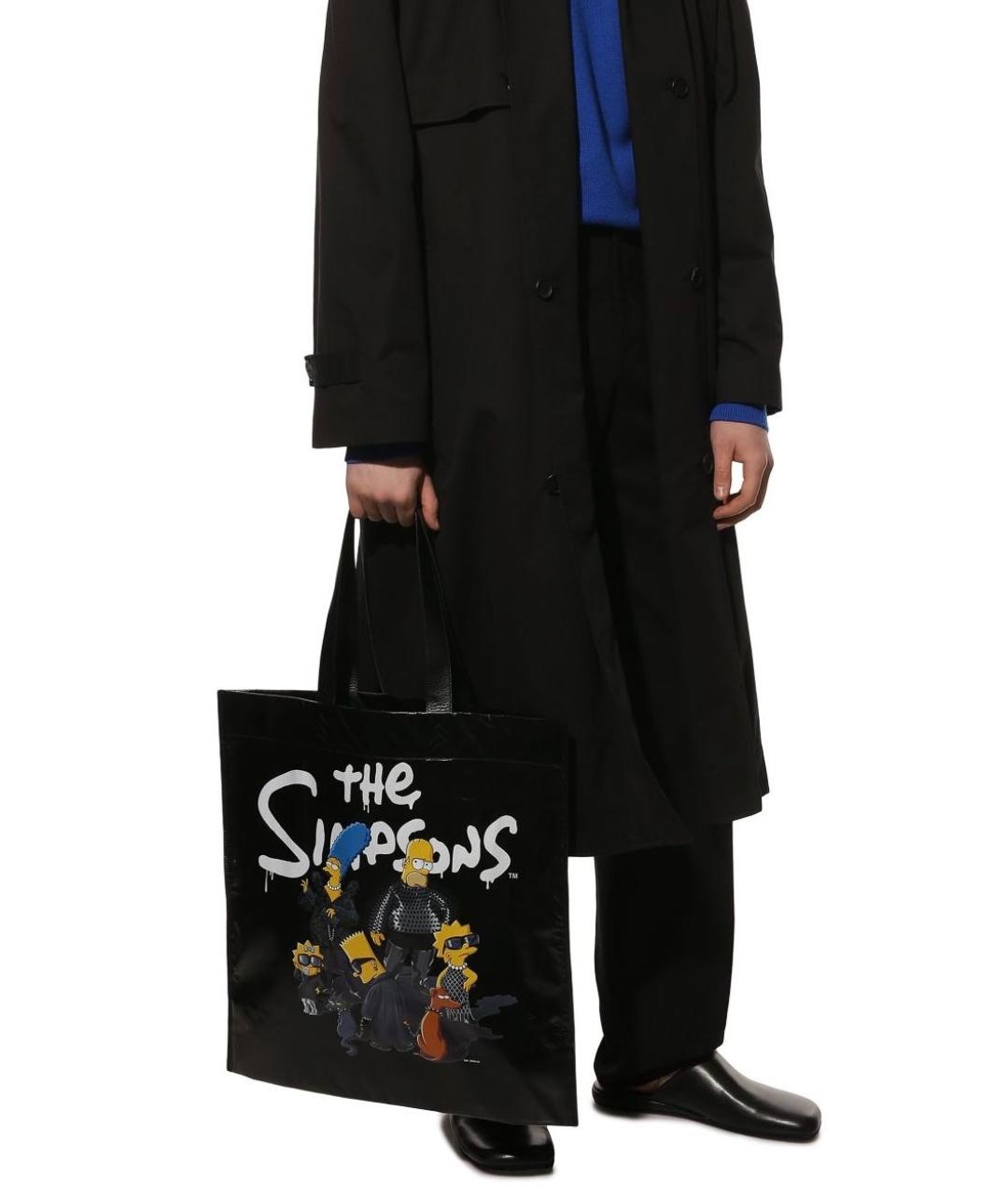 BALENCIAGA Черная кожаная сумка тоут, фото 6