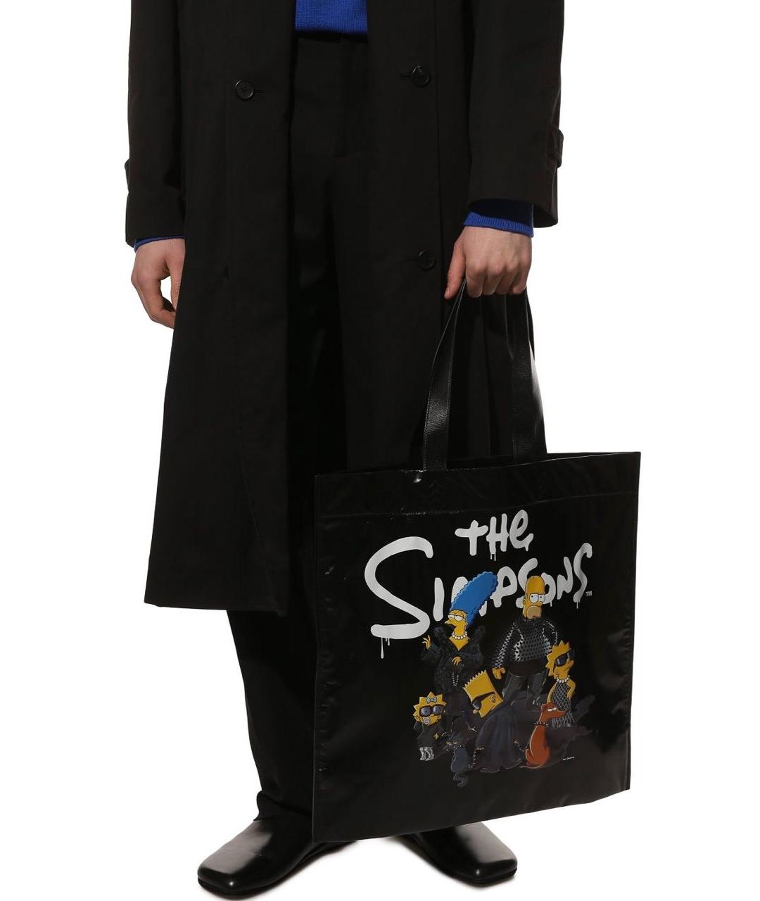 BALENCIAGA Черная кожаная сумка тоут, фото 5