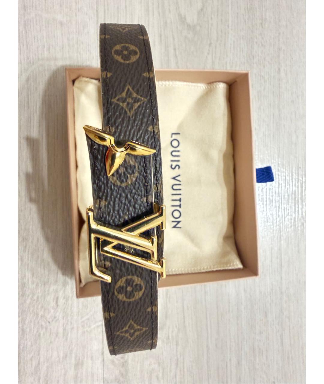 LOUIS VUITTON Коричневый кожаный ремень, фото 4