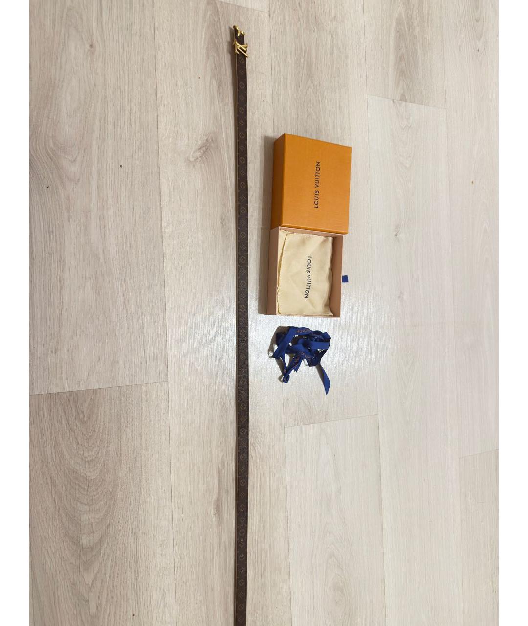 LOUIS VUITTON Коричневый кожаный ремень, фото 3