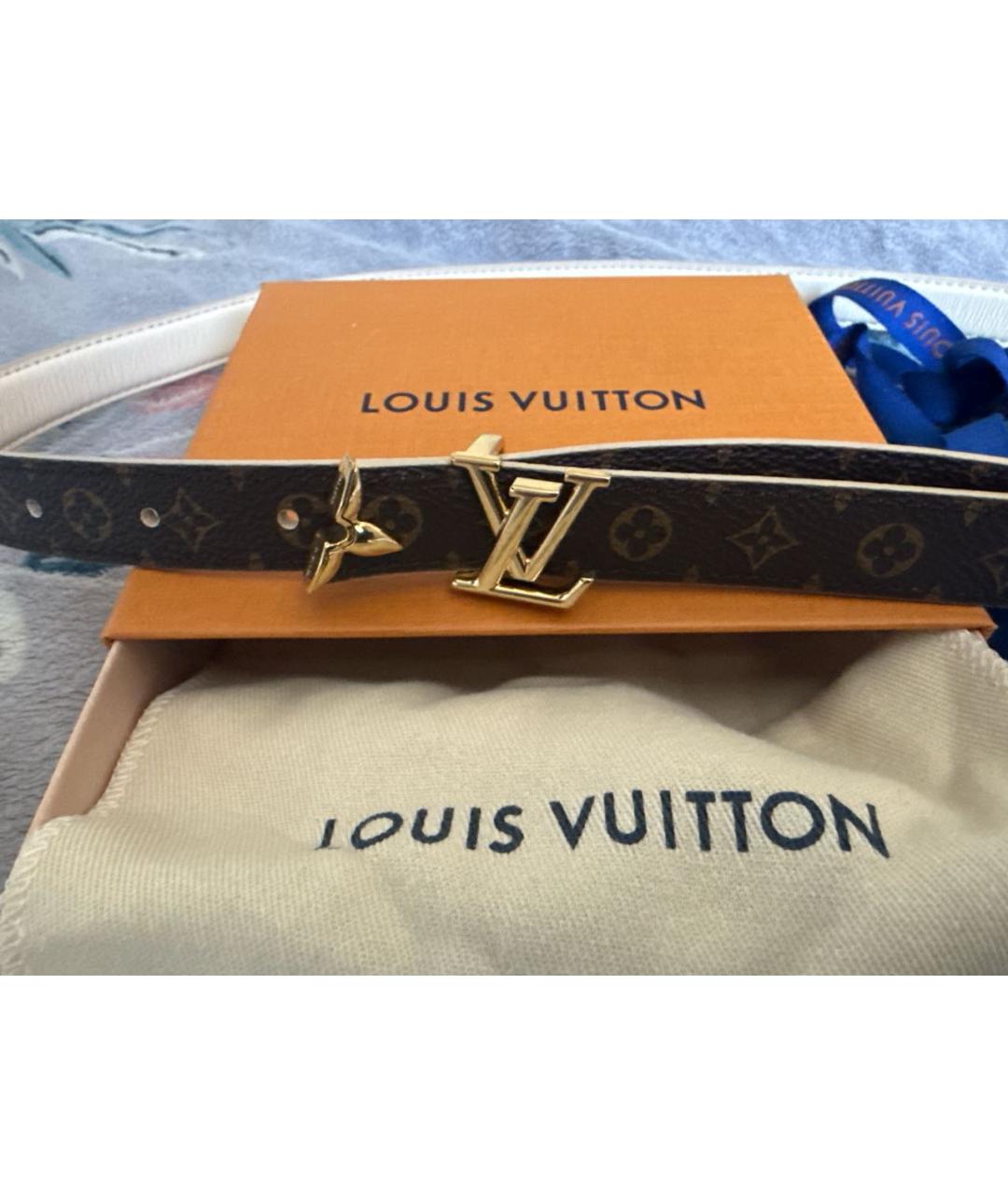 LOUIS VUITTON Коричневый кожаный ремень, фото 5