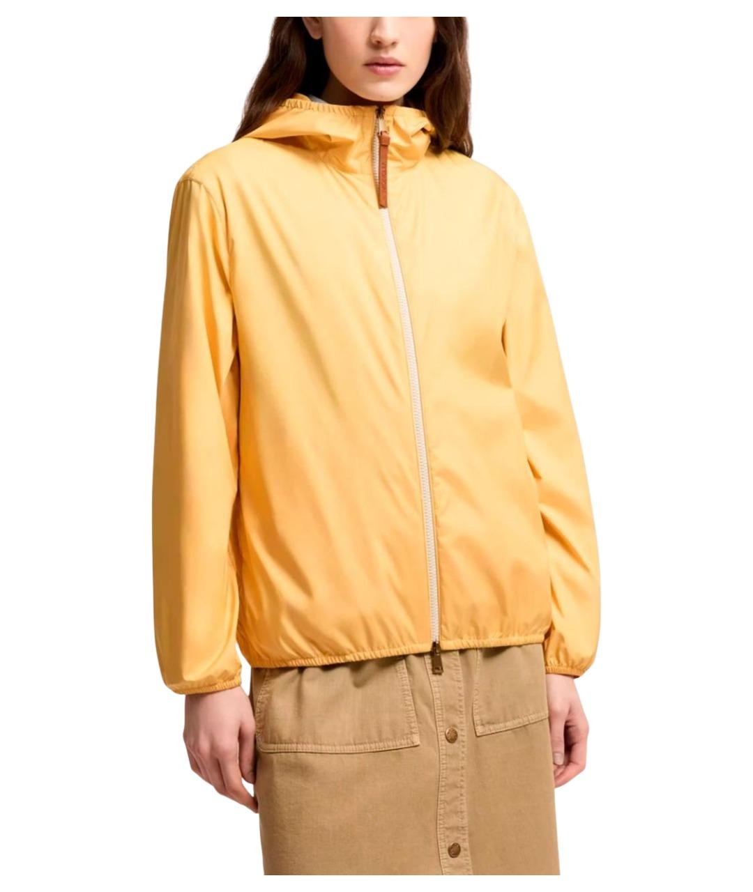 MONCLER Желтая полиэстеровая куртка, фото 2