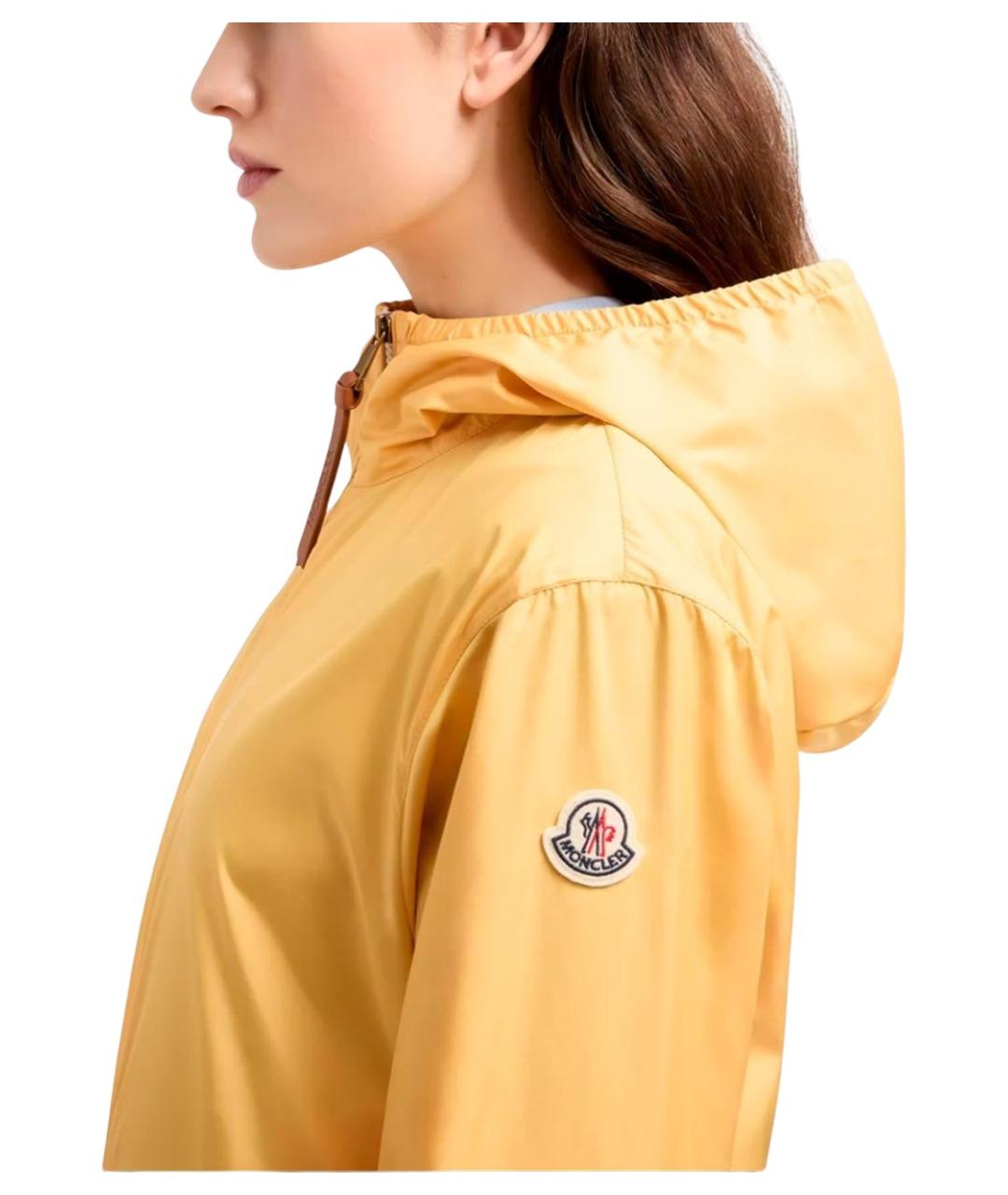 MONCLER Желтая полиэстеровая куртка, фото 5
