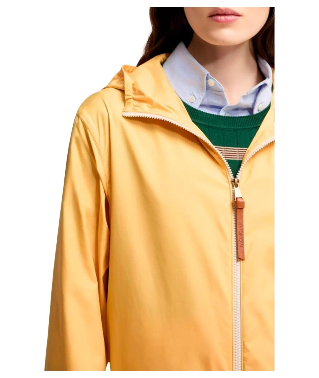 MONCLER Желтая полиэстеровая куртка, фото 4