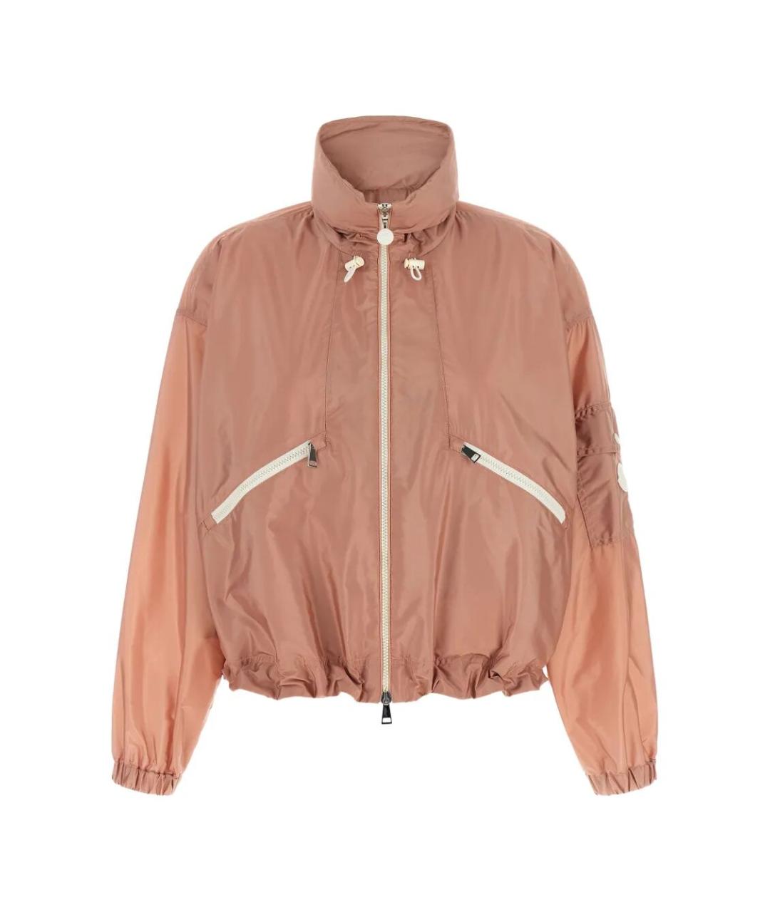 MONCLER Розовая полиамидовая куртка, фото 1