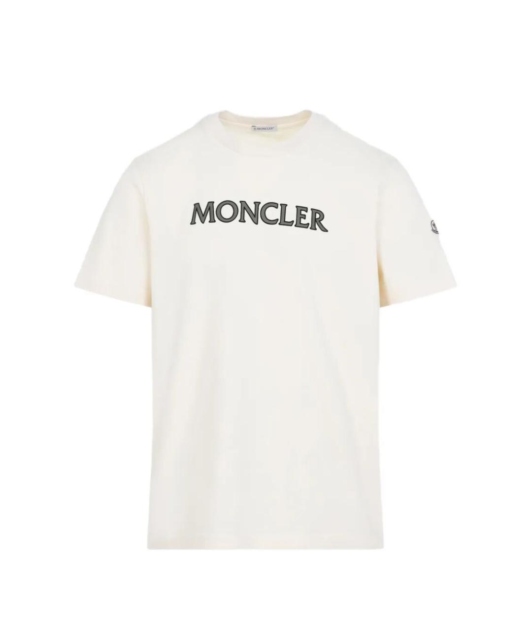 MONCLER Белая хлопковая футболка, фото 1