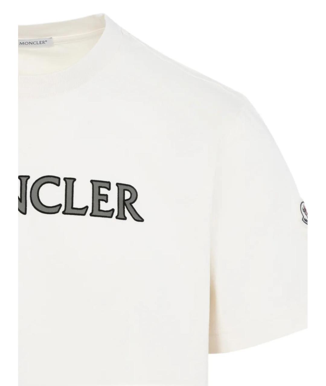 MONCLER Белая хлопковая футболка, фото 3