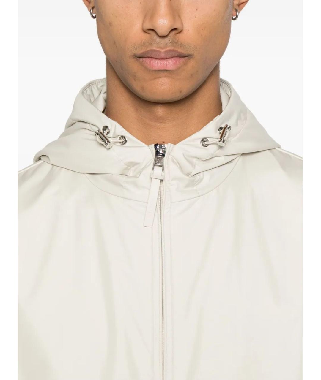 MONCLER Бежевая полиэстеровая куртка, фото 3