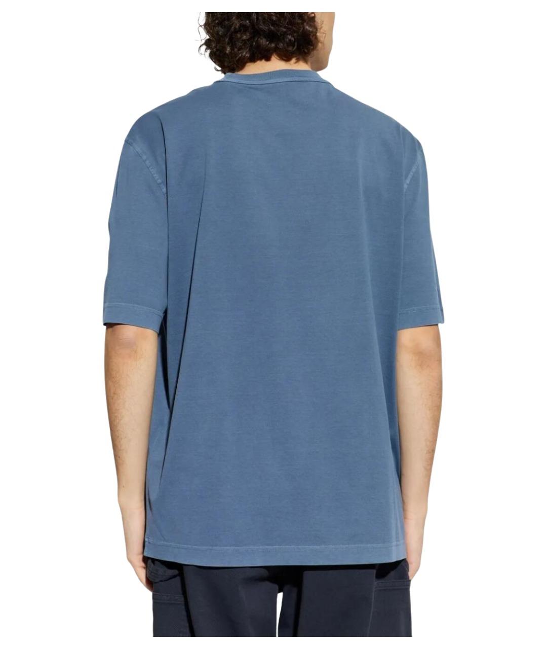 MONCLER Синяя хлопковая футболка, фото 3