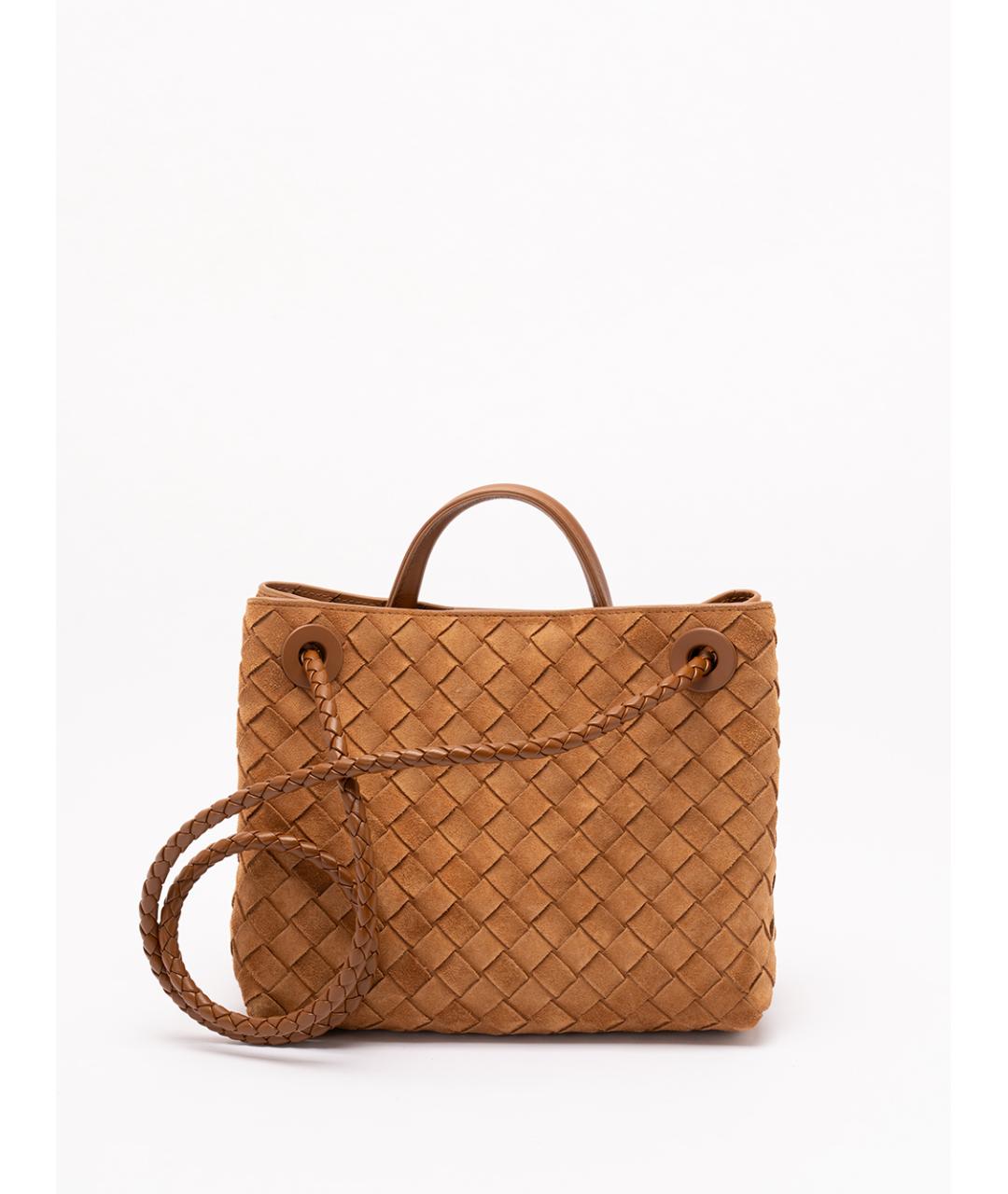 BOTTEGA VENETA Коричневая замшевая сумка тоут, фото 2