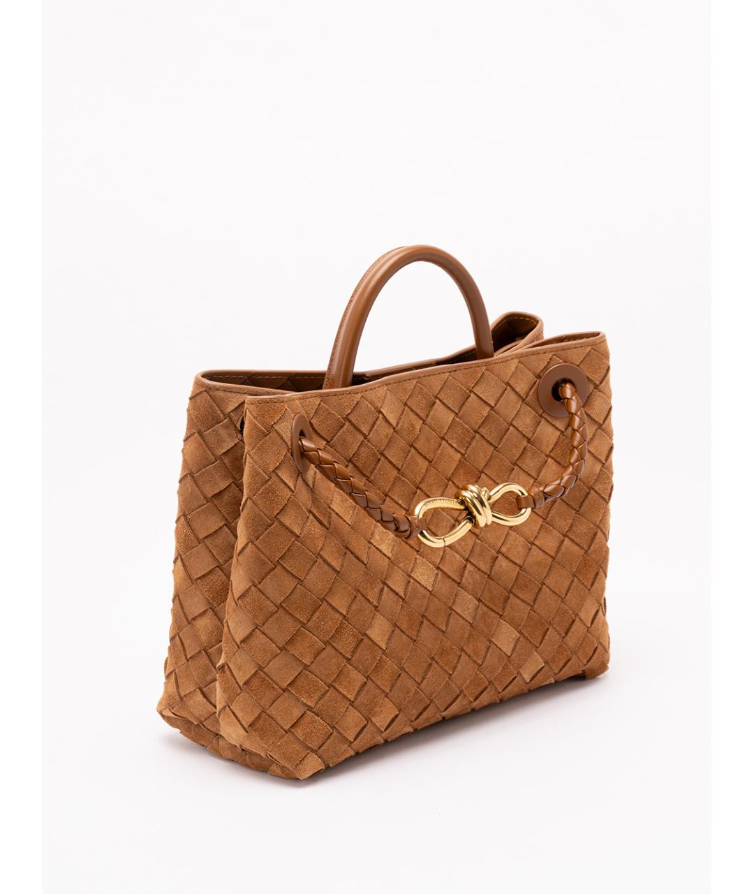 BOTTEGA VENETA Коричневая замшевая сумка тоут, фото 3