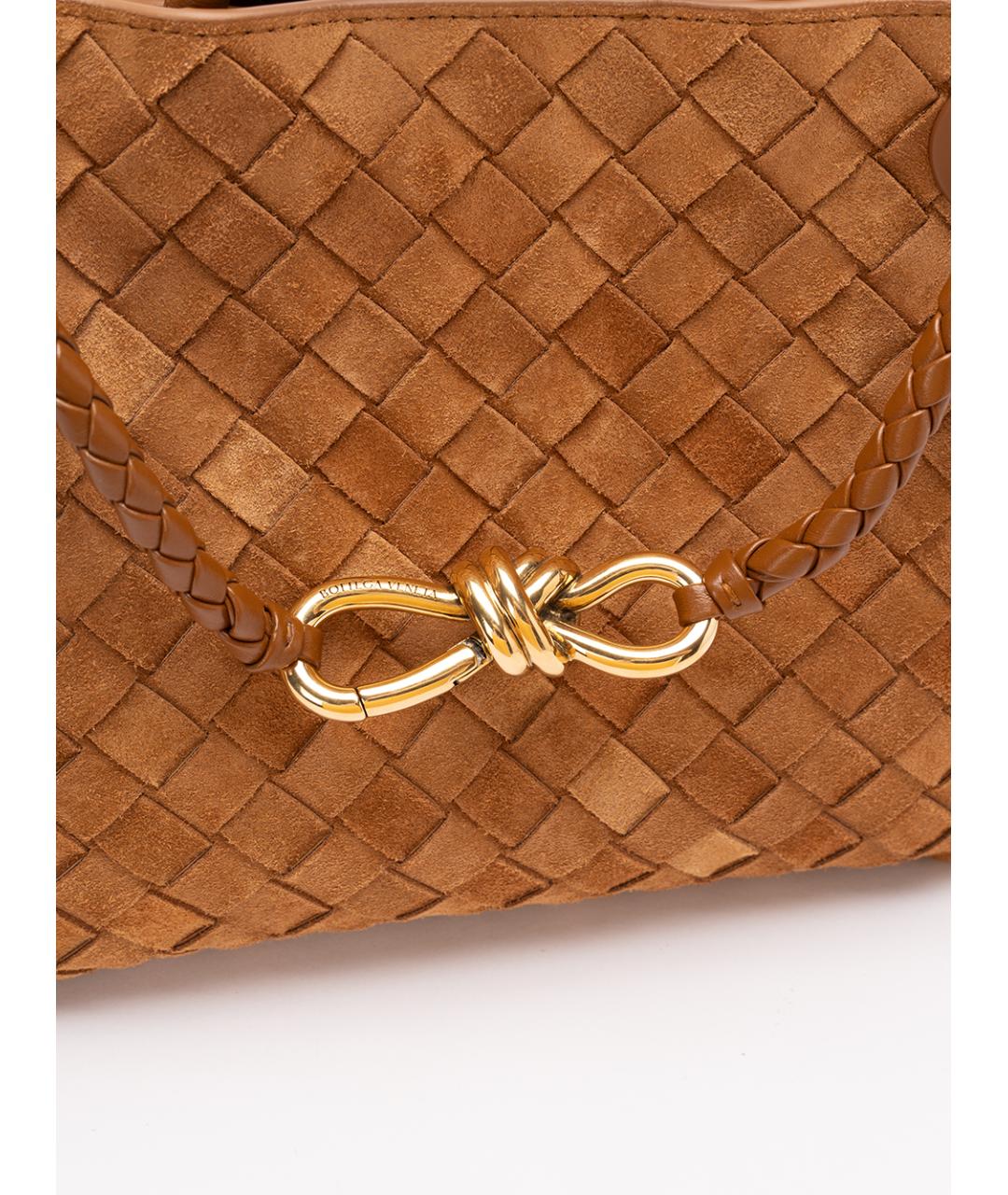 BOTTEGA VENETA Коричневая замшевая сумка тоут, фото 4