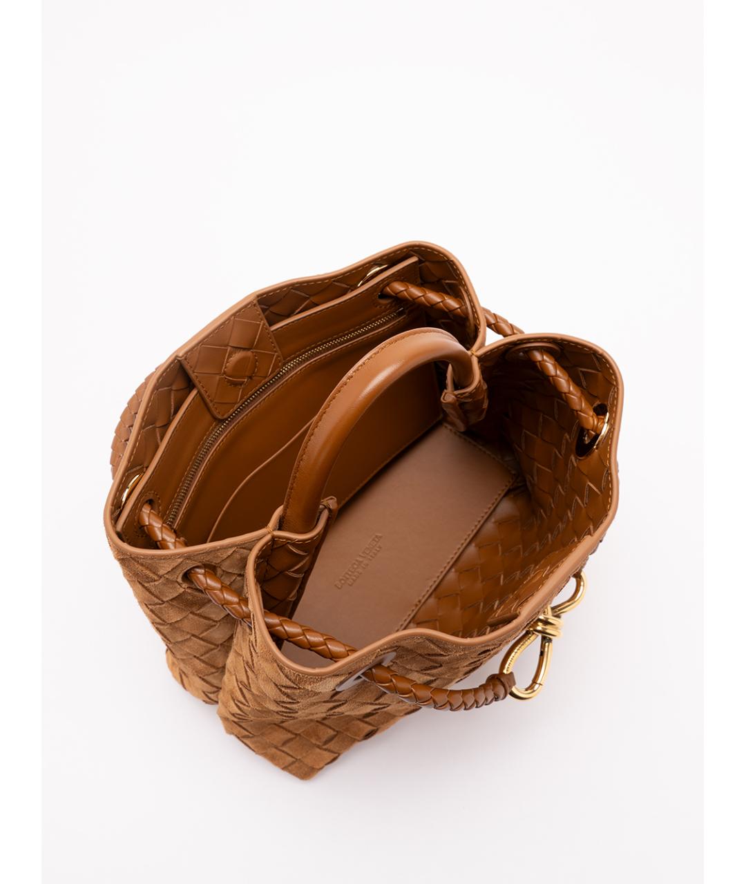 BOTTEGA VENETA Коричневая замшевая сумка тоут, фото 5