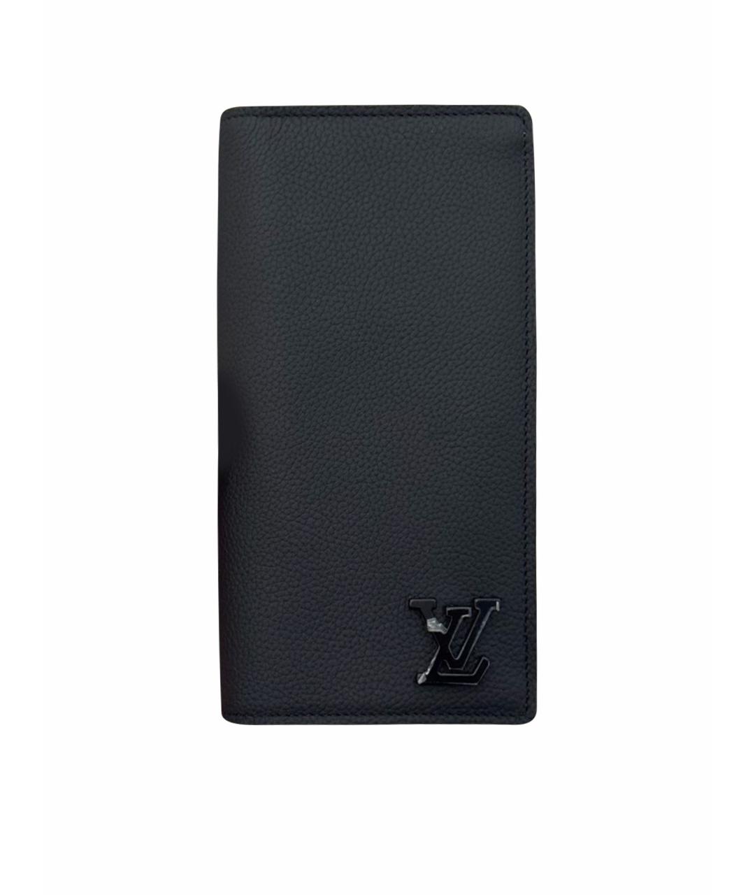 LOUIS VUITTON Черный кожаный кошелек, фото 1