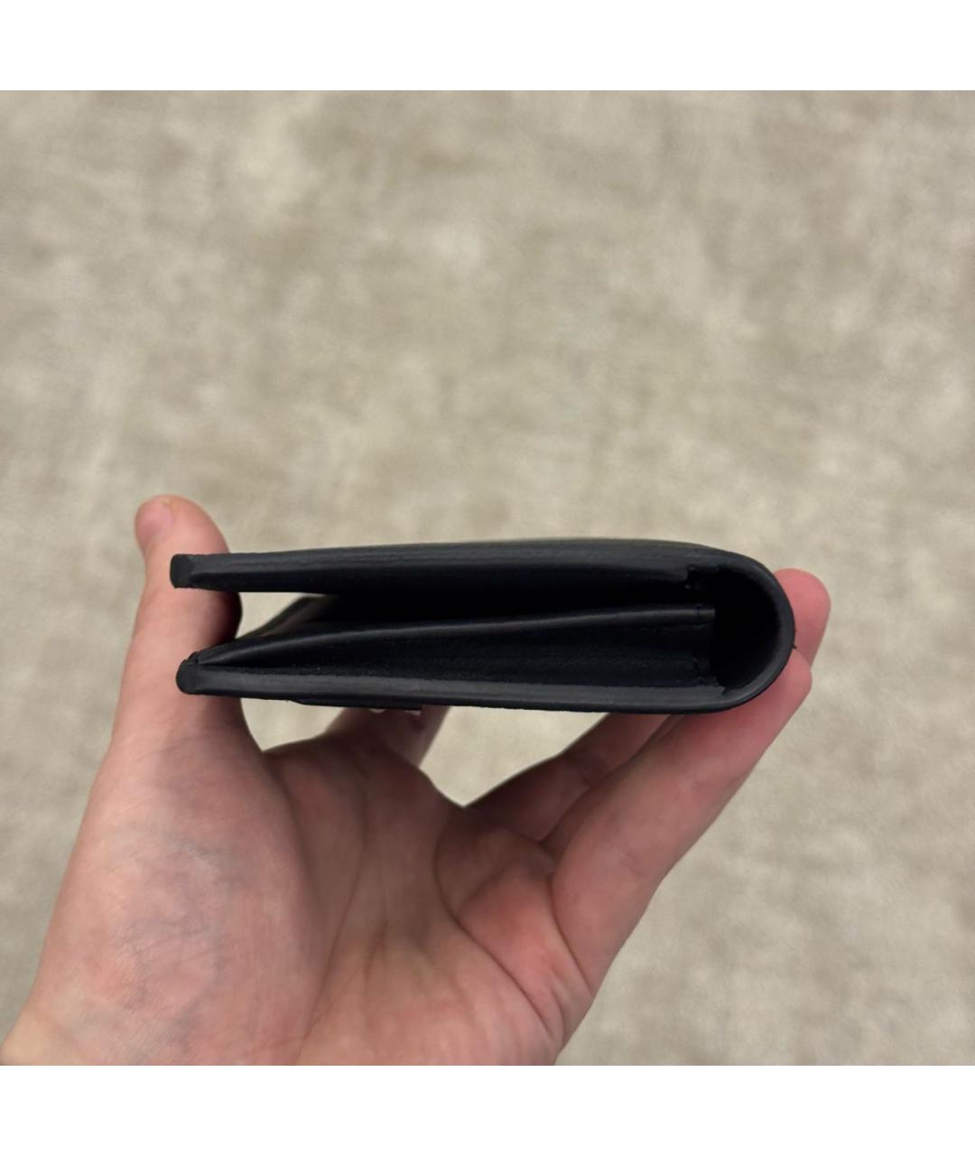 LOUIS VUITTON Черный кожаный кошелек, фото 5