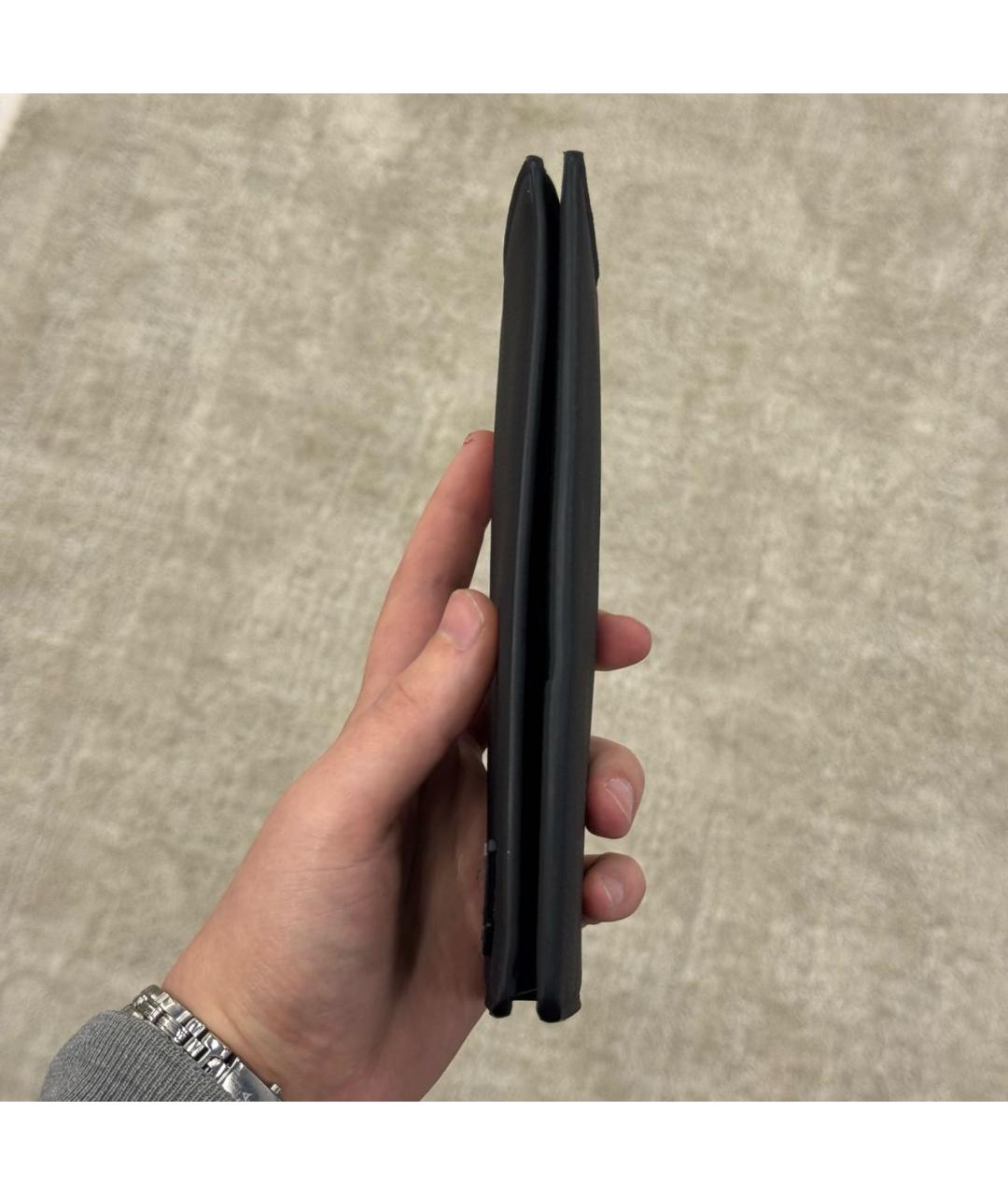 LOUIS VUITTON Черный кожаный кошелек, фото 6