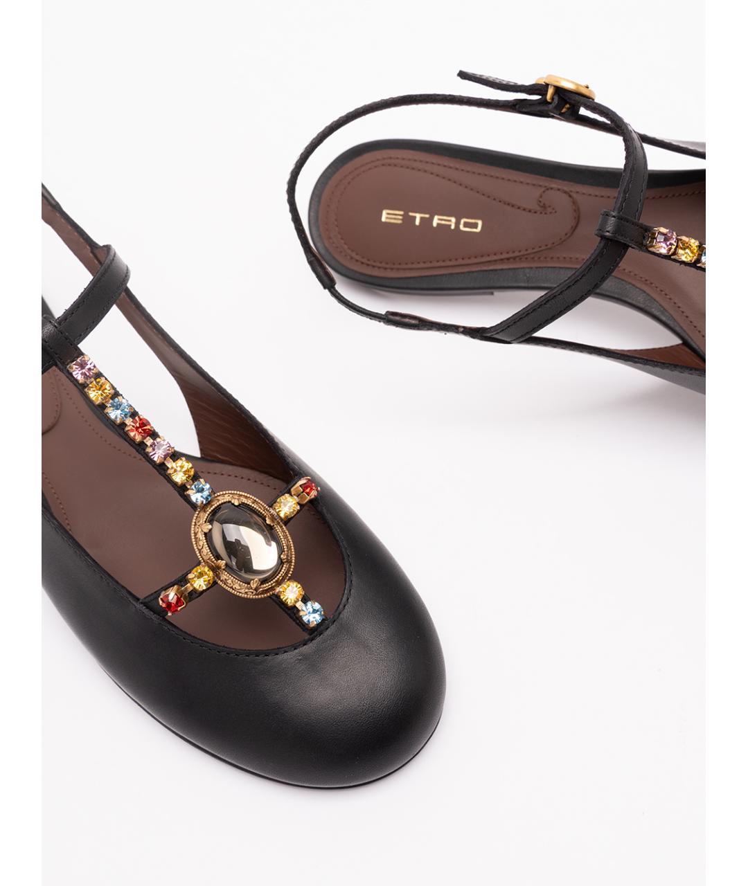 ETRO Черные кожаные балетки, фото 5