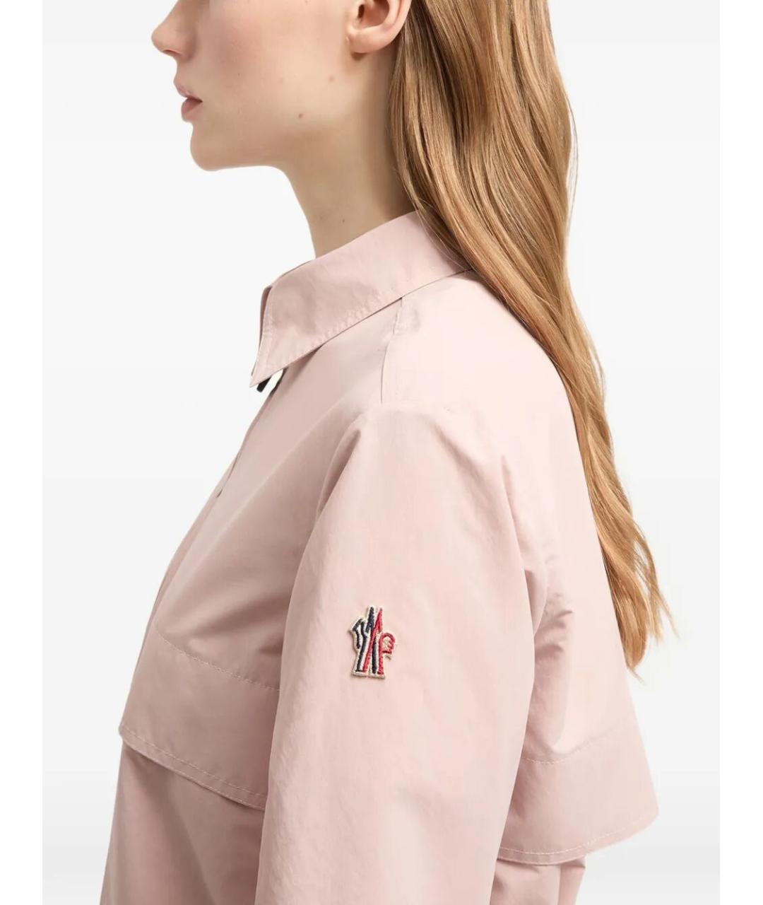 MONCLER GRENOBLE Розовая полиэстеровая куртка, фото 4