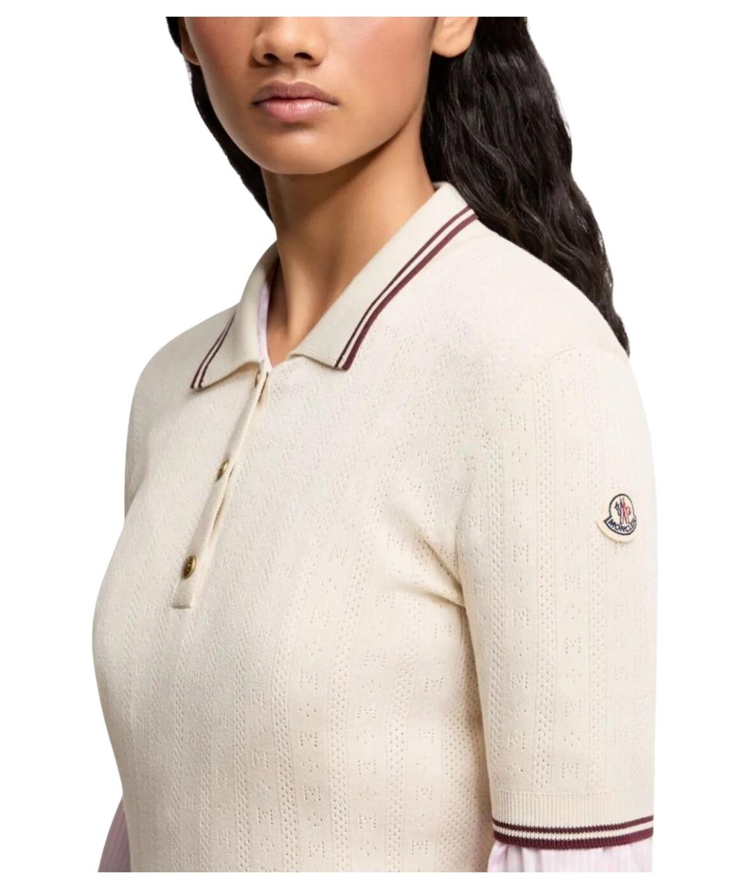 MONCLER Белая хлопковая футболка, фото 6