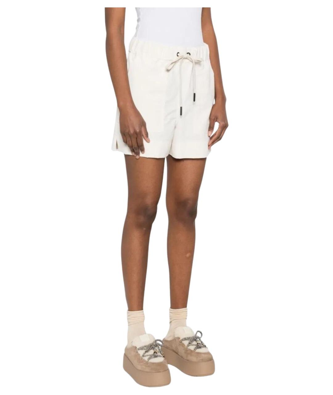 MONCLER GRENOBLE Белые полиэстеровые шорты, фото 3