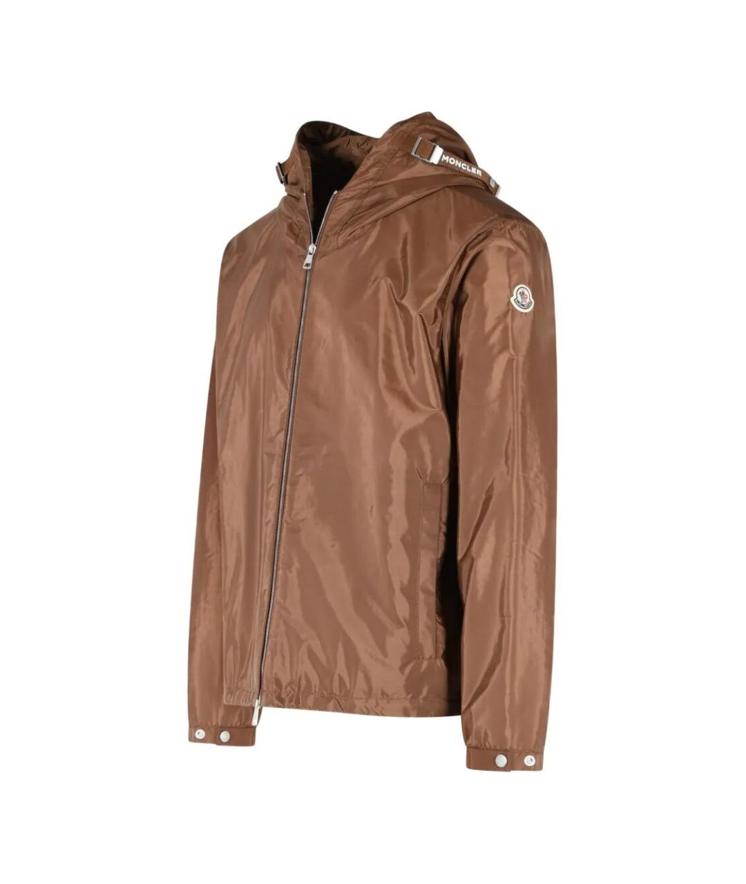 MONCLER Коричневая полиамидовая куртка, фото 3