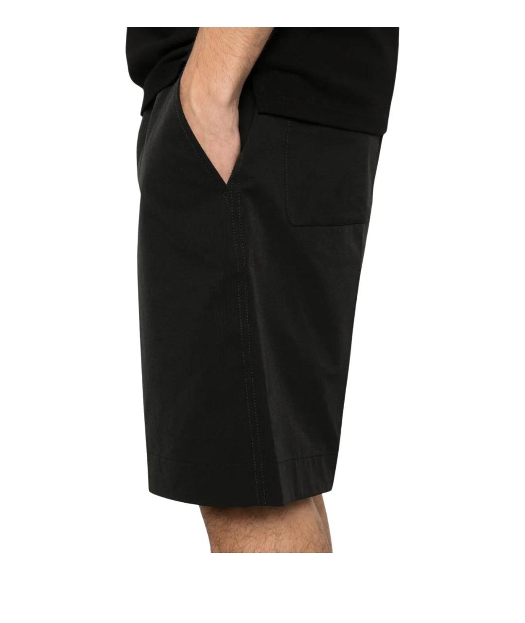 MONCLER Черные полиэстеровые шорты, фото 3