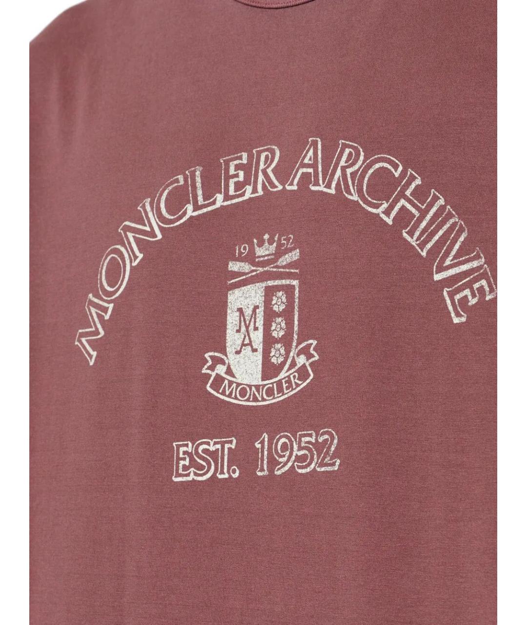 MONCLER Красная хлопковая футболка, фото 4