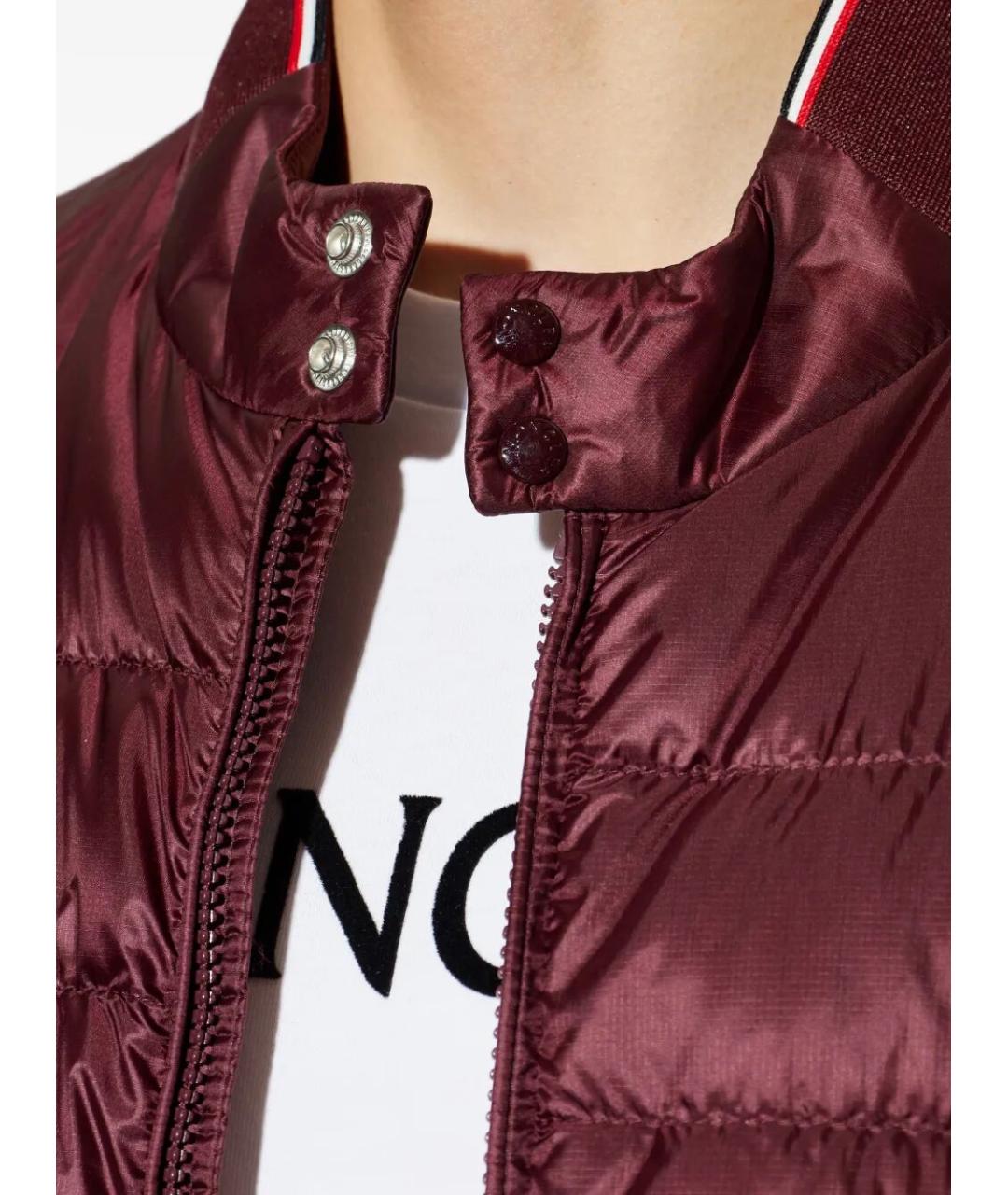 MONCLER Бордовая полиамидовая куртка, фото 5