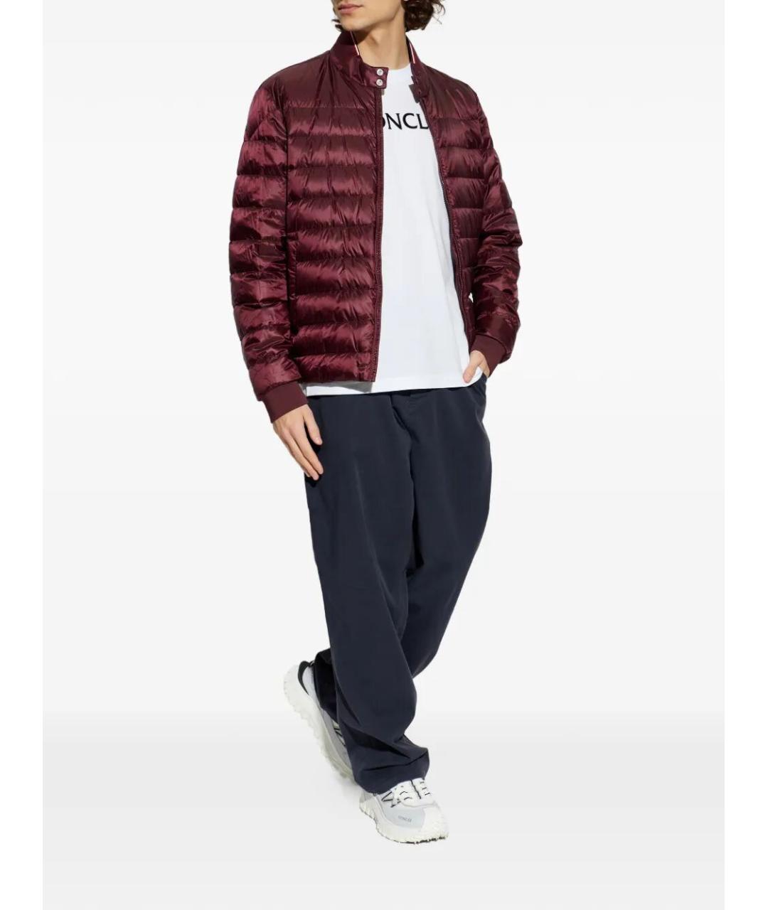 MONCLER Бордовая полиамидовая куртка, фото 2