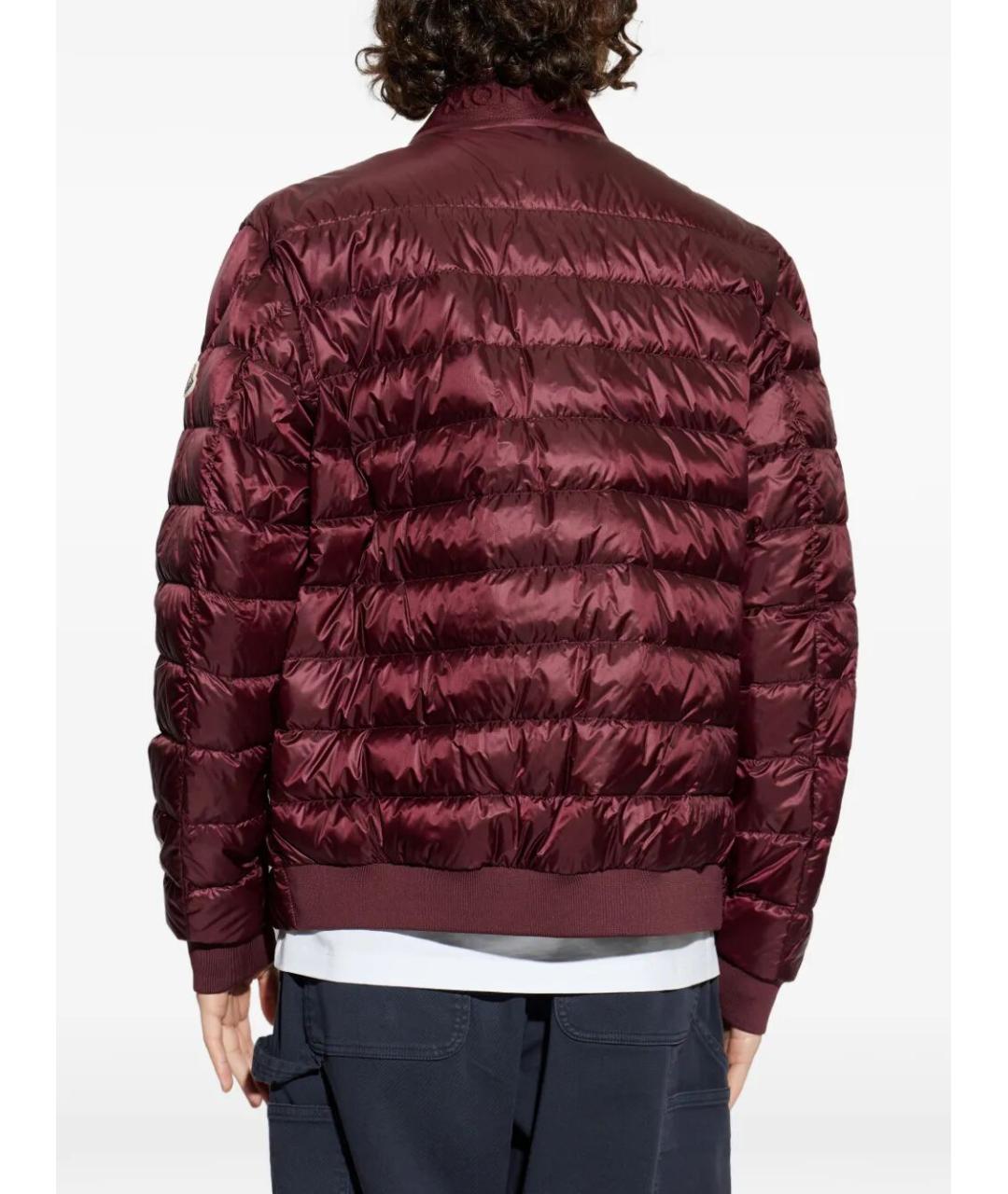 MONCLER Бордовая полиамидовая куртка, фото 3