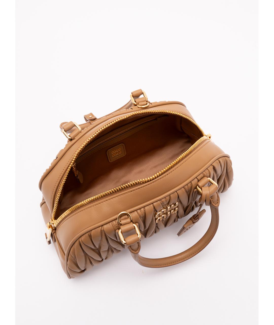 MIU MIU Коричневая кожаная сумка тоут, фото 6