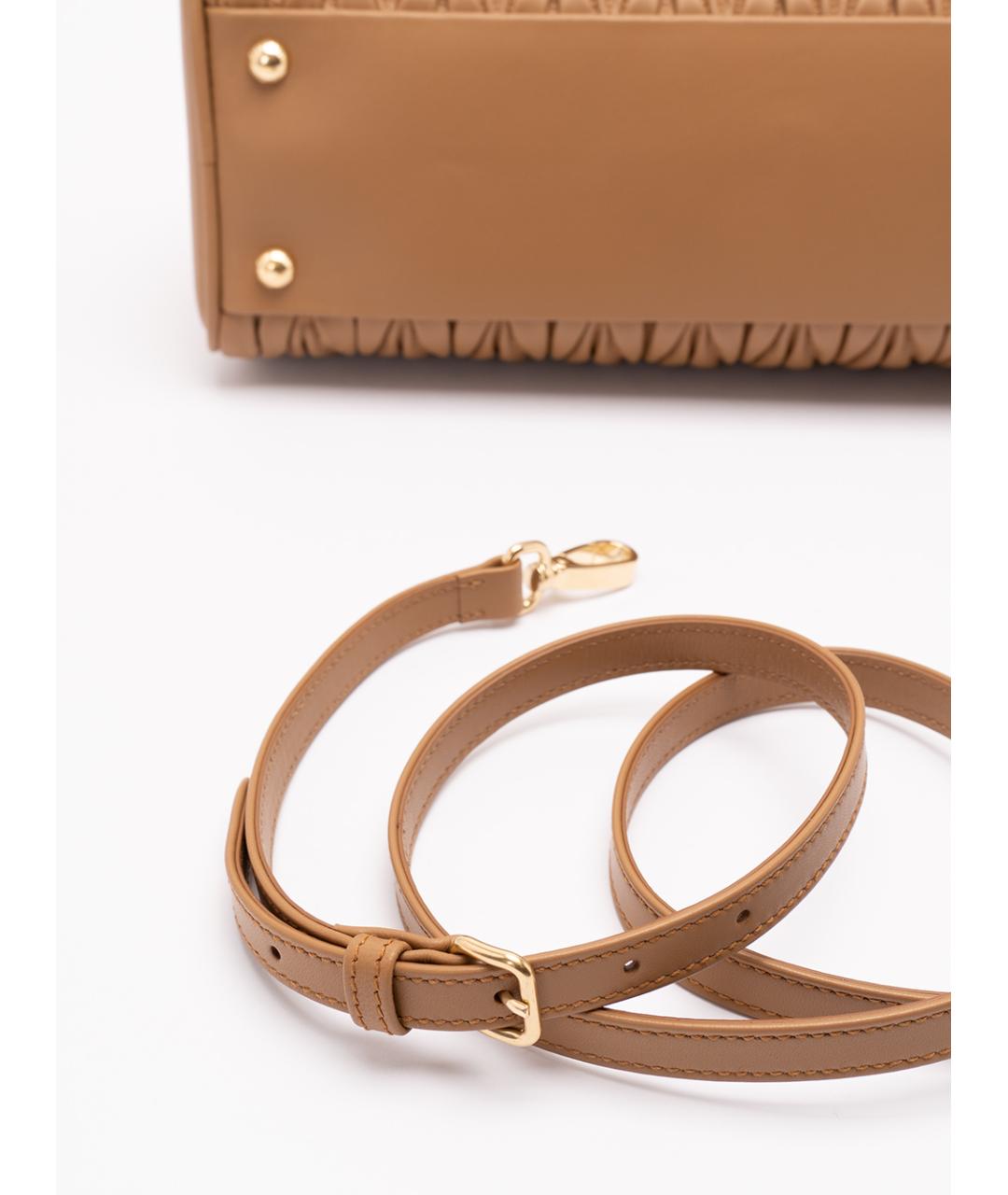 MIU MIU Коричневая кожаная сумка тоут, фото 4