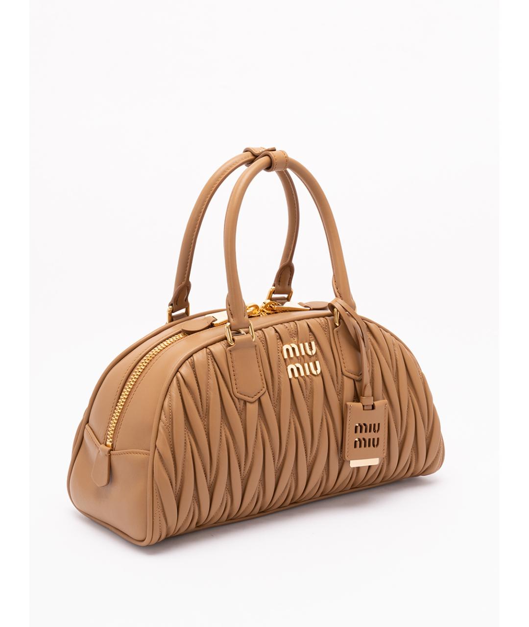 MIU MIU Коричневая кожаная сумка тоут, фото 3