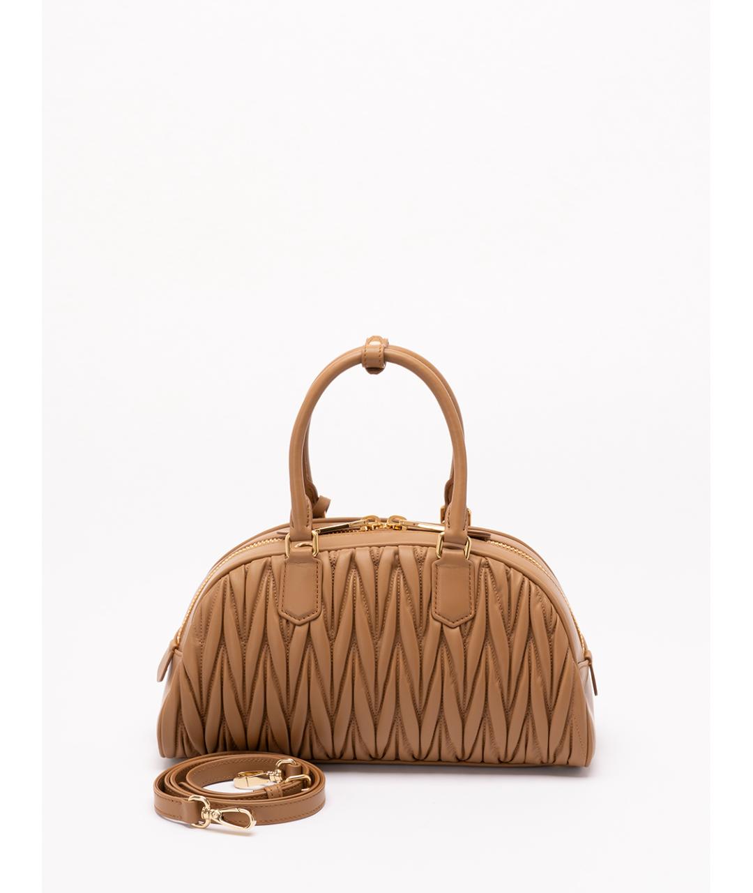 MIU MIU Коричневая кожаная сумка тоут, фото 2