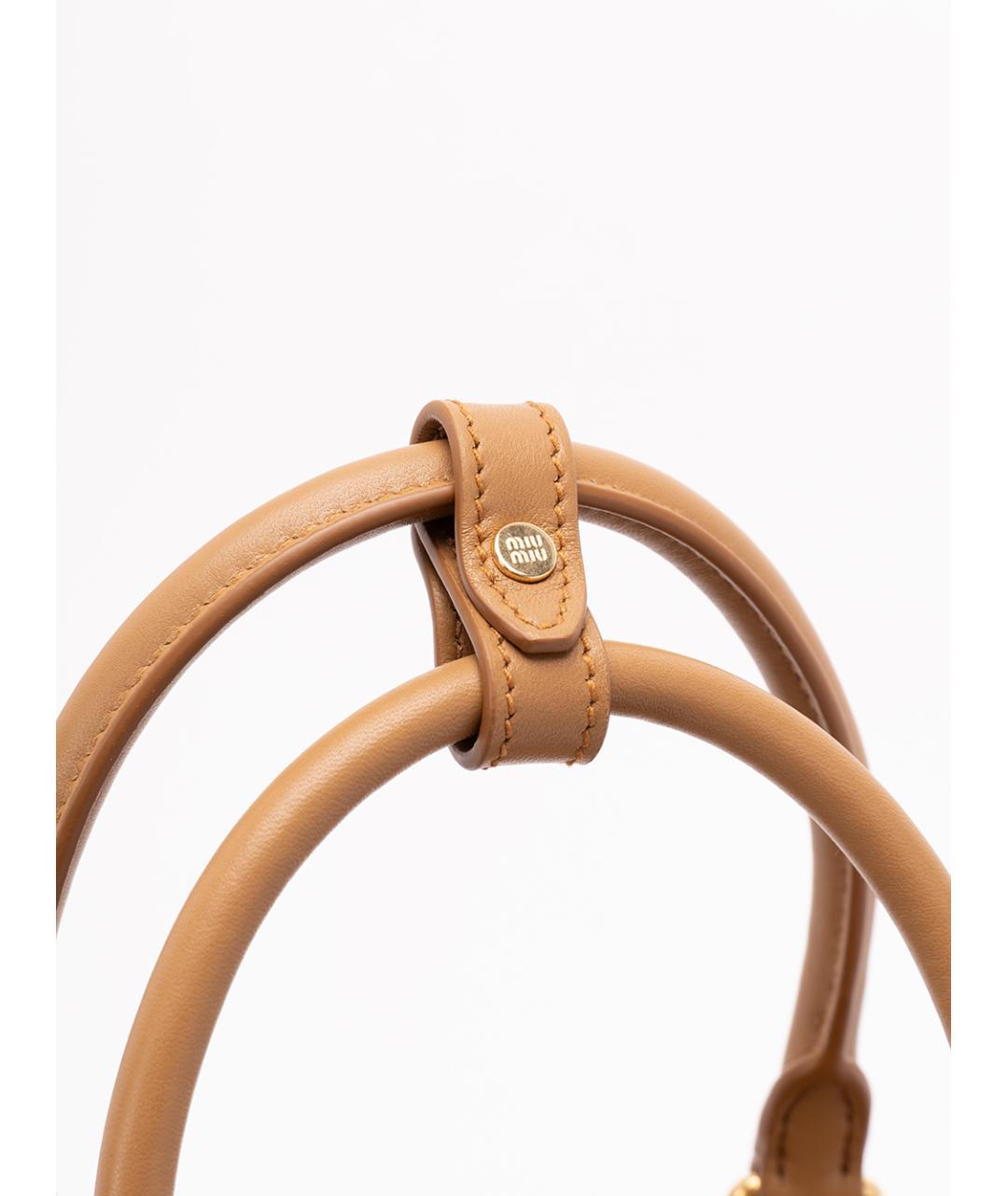 MIU MIU Коричневая кожаная сумка тоут, фото 5