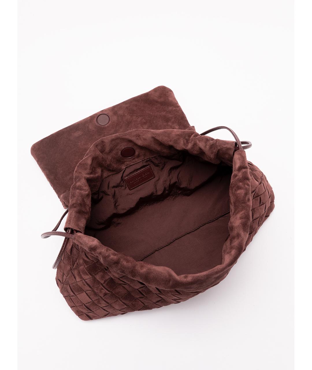 BOTTEGA VENETA Коричневая замшевая сумка через плечо, фото 5