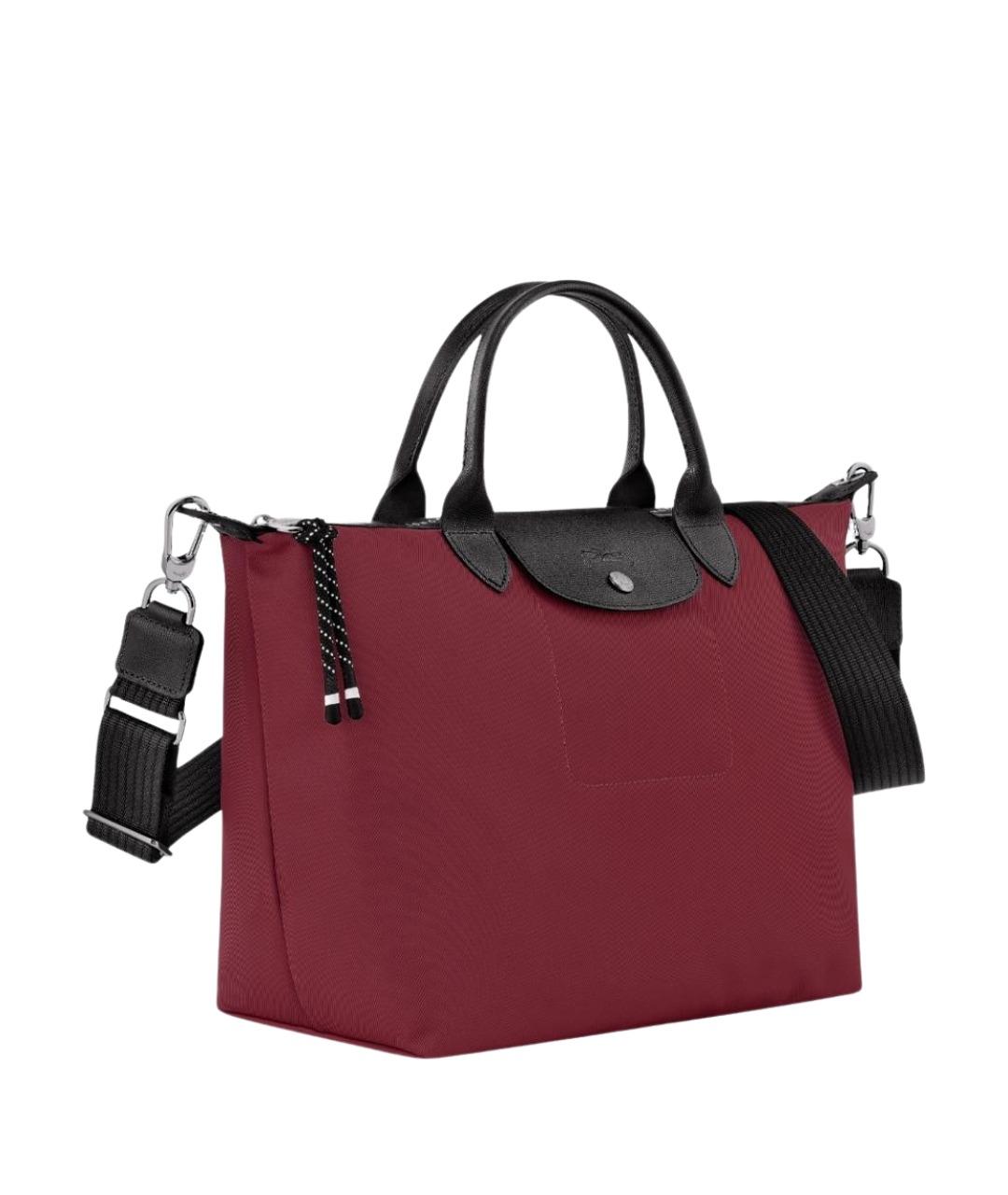LONGCHAMP Бордовая синтетическая сумка с короткими ручками, фото 3
