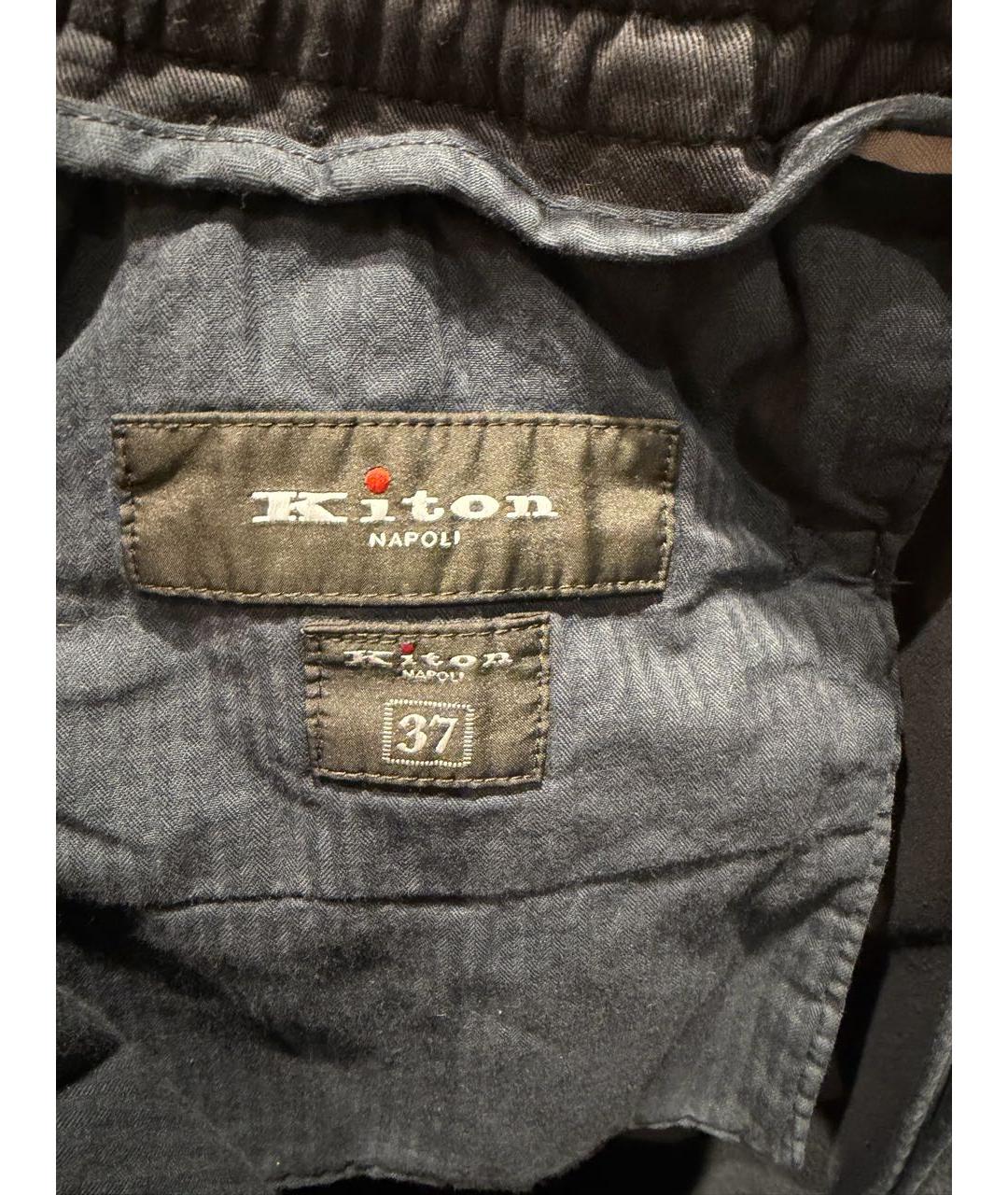 KITON Темно-синие повседневные брюки, фото 4