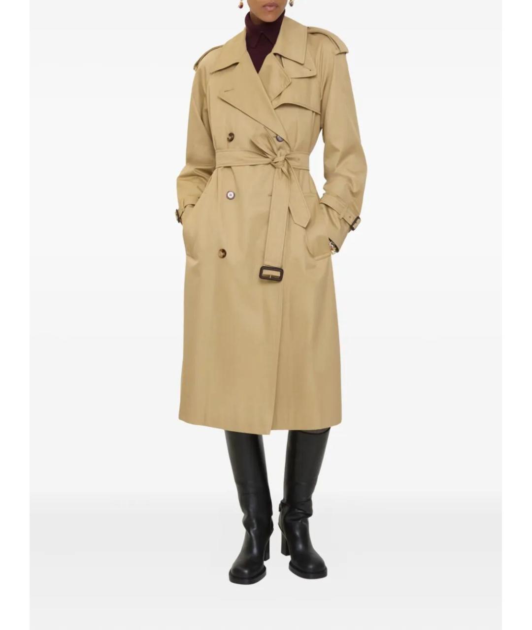 BURBERRY Бежевый хлопковый тренч/плащ, фото 5