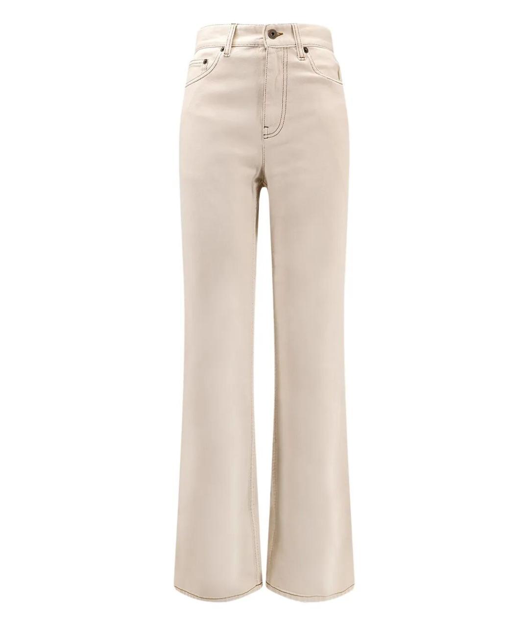 BURBERRY Бежевые хлопковые прямые джинсы, фото 1